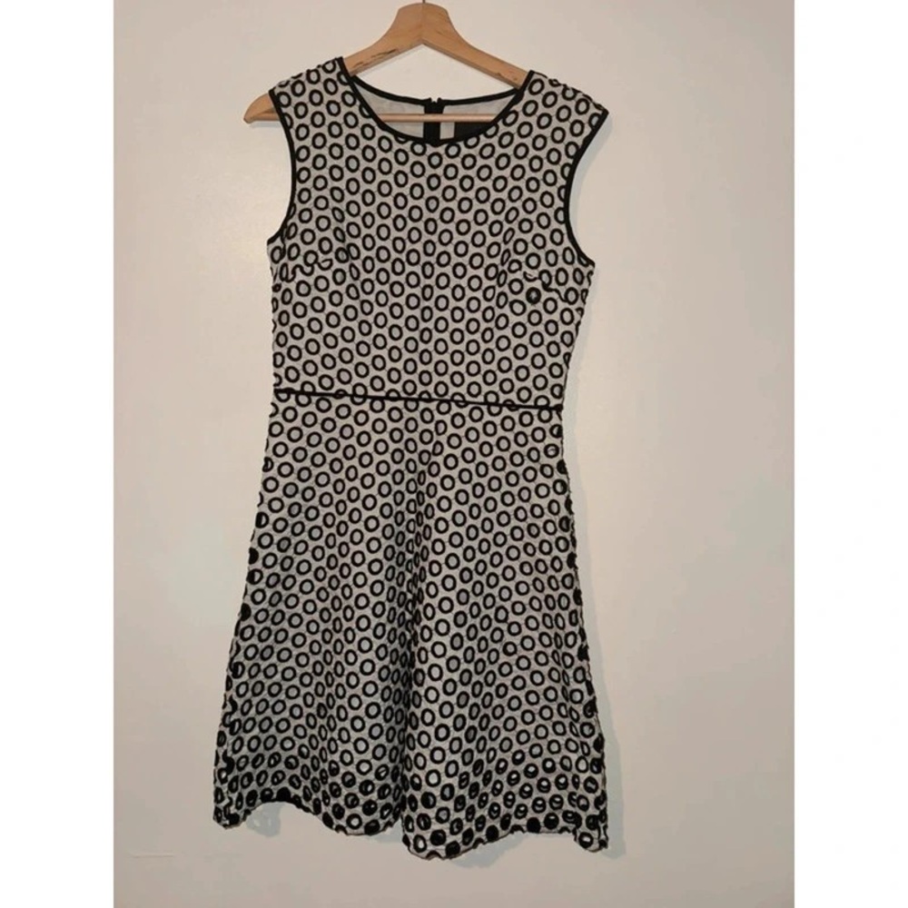 SHEIN Black and White Geometric Midi Dress